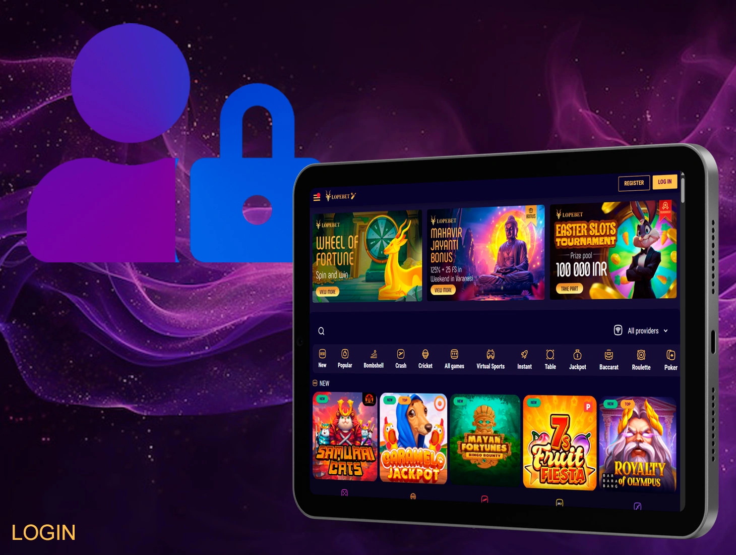 Make a LopeBet login to start using our gaming platform with all the benefits available on it
